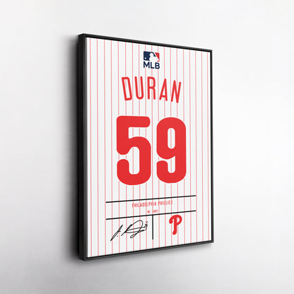 Jhoan Duran Philadelphia Phillies Jersey Canvas Wall Art