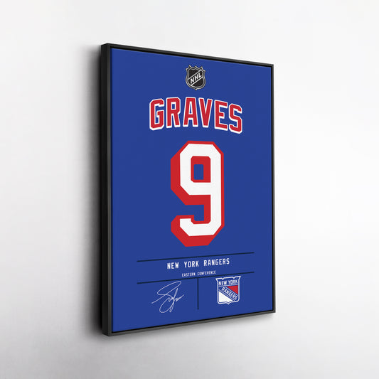Adam Graves Rangers Jersey Canvas Print | Wall Art Decor