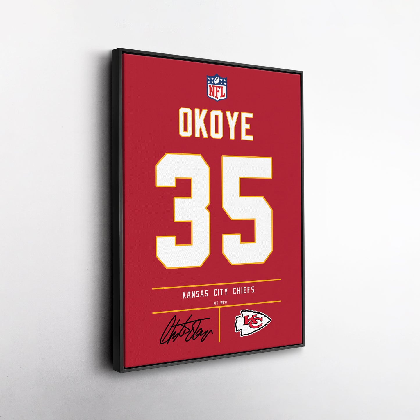 Christian Okoye Chiefs Jersey Canvas Print  Wall Art Decor