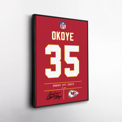 Christian Okoye Chiefs Jersey Canvas Print  Wall Art Decor