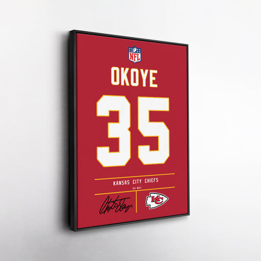 Christian Okoye Chiefs Jersey Canvas Print  Wall Art Decor