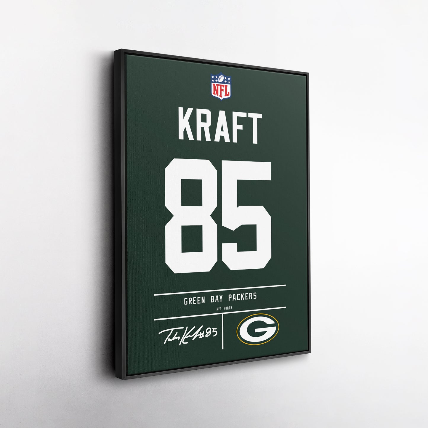 Tucker Kraft Green Bay Packers Jersey Canvas Wall Art
