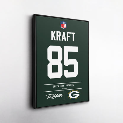 Tucker Kraft Green Bay Packers Jersey Canvas Wall Art