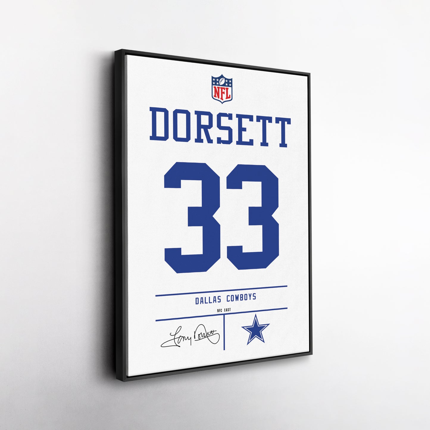 Tony Dorsett Cowboys Jersey Canvas Print | Wall Art Decor