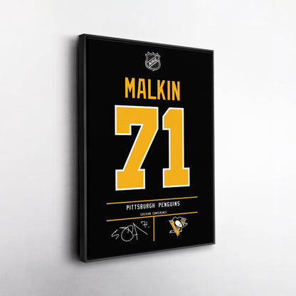 Evgeni Malkin Pittsburgh Penguins Jersey Canvas Wall Art