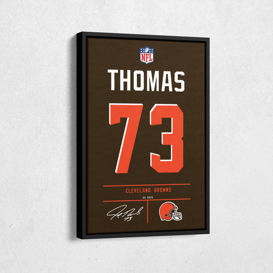 Joe Thomas Browns Jersey Canvas Print | Wall Art Decor