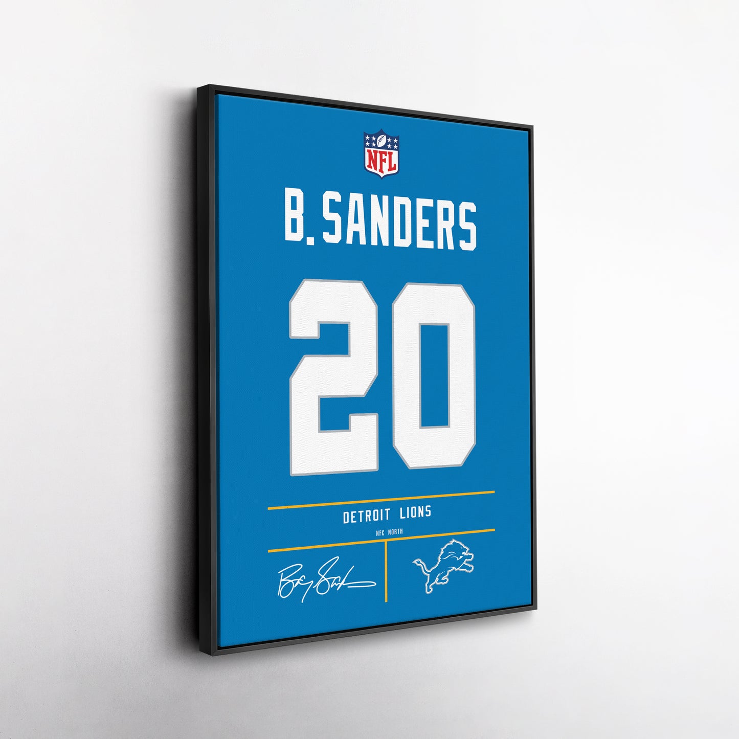 Barry Sanders Lions Jersey Canvas Print | Wall Art Decor