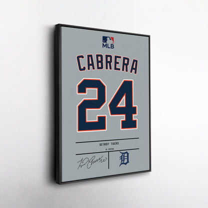 Miguel Cabrera Tigers Jersey Canvas Print | Wall Art Decor
