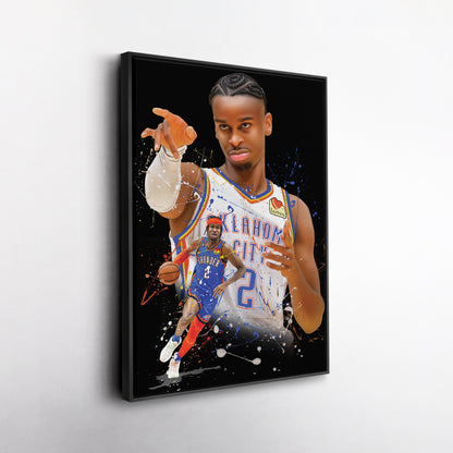 Shai Gilgeous-Alexander Thunder Canvas Print | Oklahoma City Basketball Wall Art