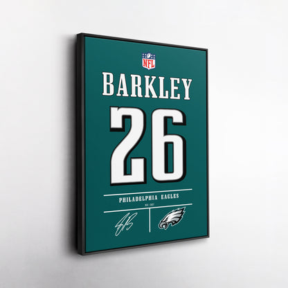 Saquon Barkley Eagles Jersey Canvas Print | Wall Art Decor