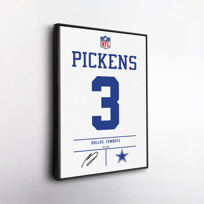 George Pickens Dallas Cowboys Jersey Canvas Wall Art