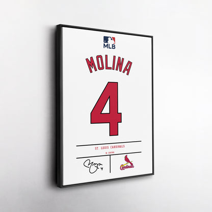 Yadier Molina St. Louis Cardinals Jersey Canvas Wall Art
