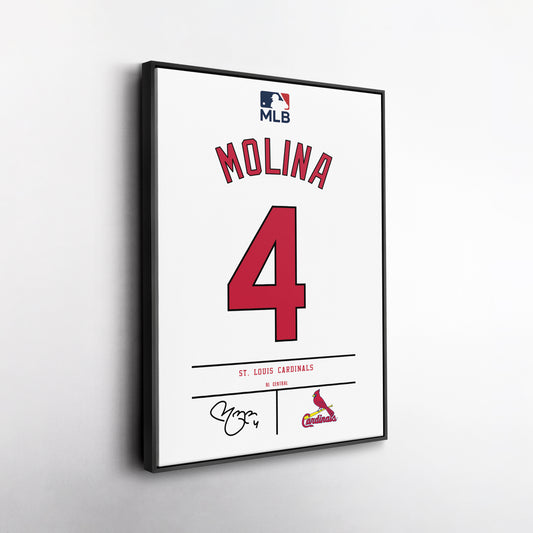 Yadier Molina St. Louis Cardinals Jersey Canvas Wall Art
