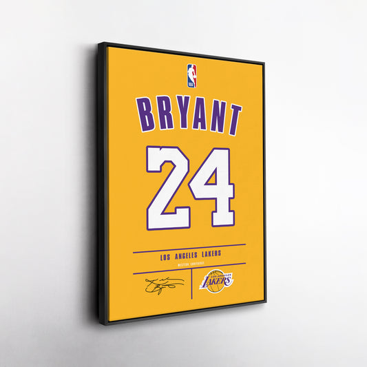 Kobe Bryant Lakers #24 Jersey Canvas Print | Wall Art Decor