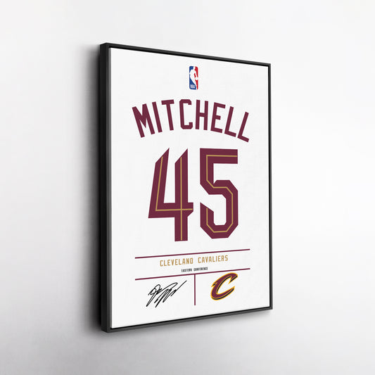 Donovan Mitchell Cavaliers Jersey Canvas Print | Wall Art Decor