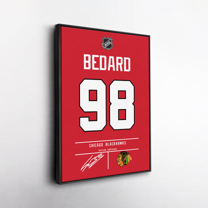 Connor Bedard Blackhawks Jersey Canvas Print | Wall Art Decor