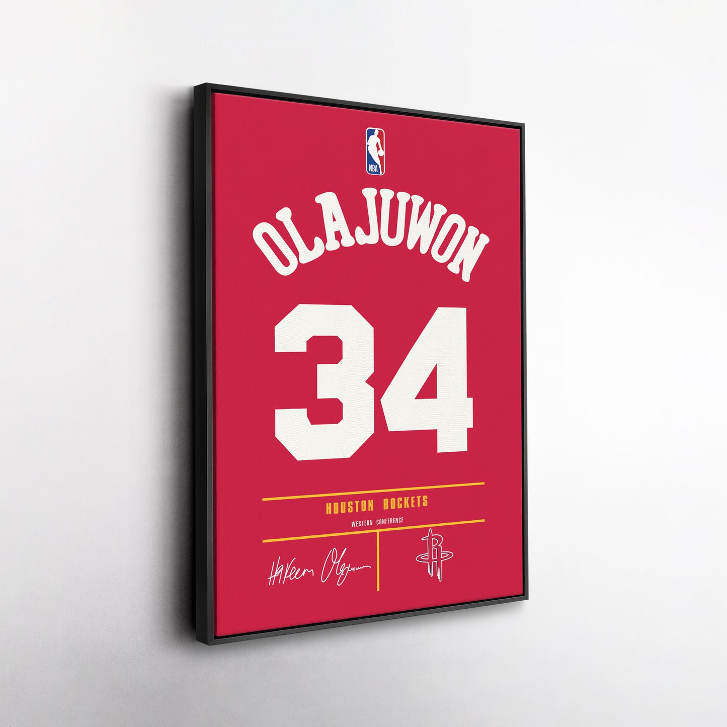 Hakeem Olajuwon Houston Rockets Jersey Canvas Wall Art