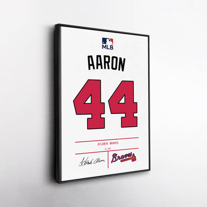 Hank Aaron Braves Jersey Canvas Print | Wall Art Decor