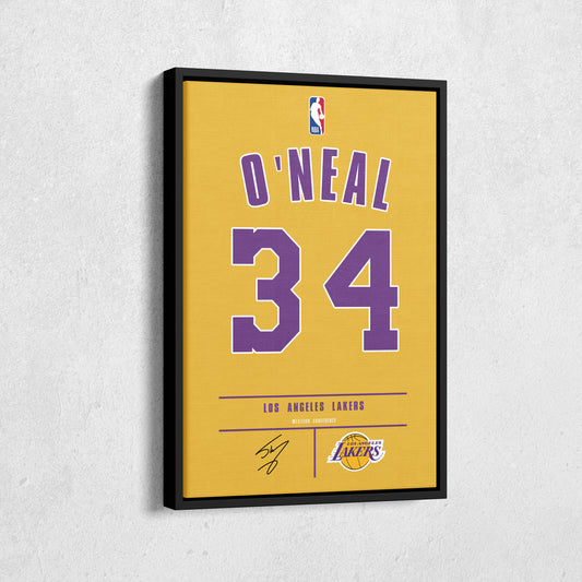 Shaquille O'Neal Lakers Jersey Canvas Print | Wall Art Decor