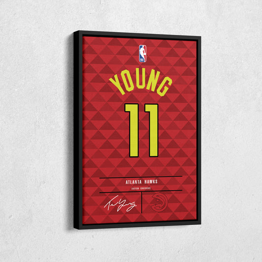 Trae Young Hawks Jersey Art
