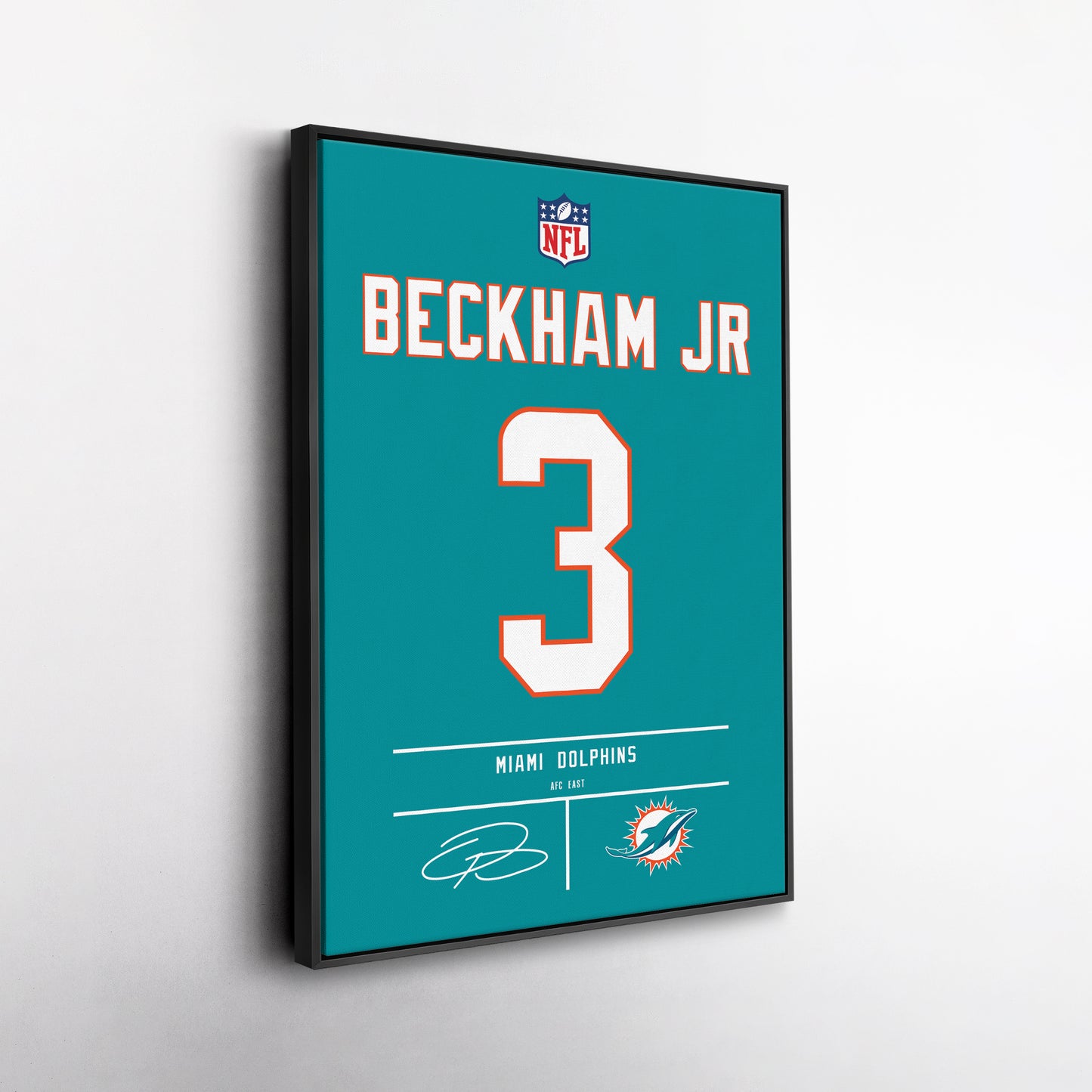 Odell Beckham Jr. Dolphins Jersey Canvas Print | Wall Art Decor