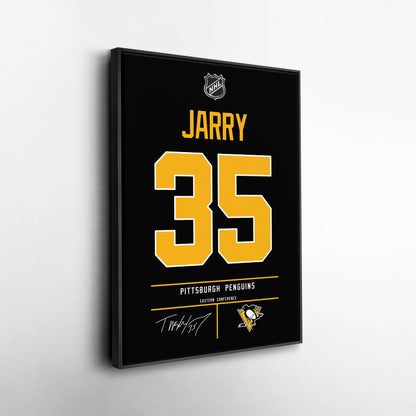 Tristan Jarry Penguins Jersey Canvas Print | Wall Art Decor