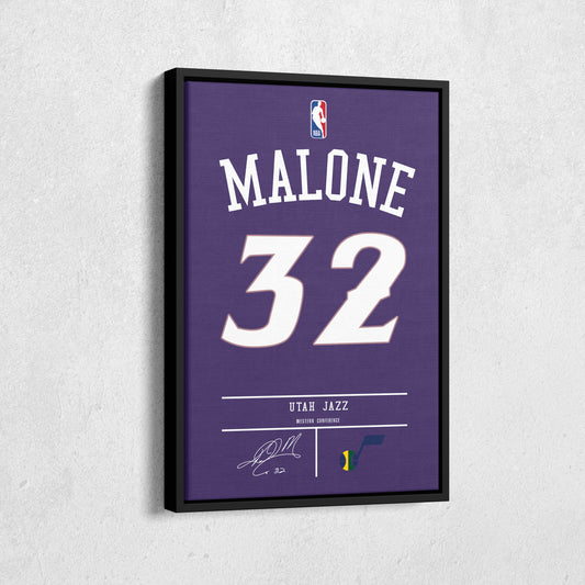 Karl Malone Jazz Jersey Canvas Print | Wall Art Decor