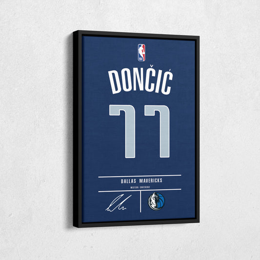 Luka Doncic Mavericks Jersey Canvas Print | Wall Art Decor