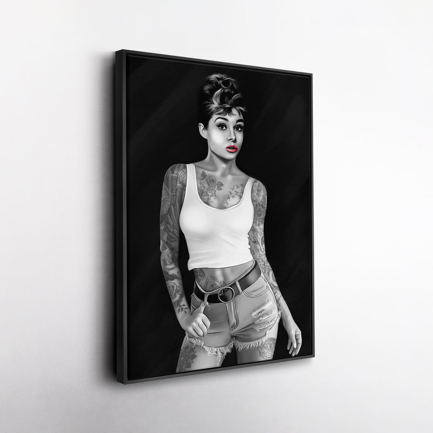 Audrey Hepburn Tattoo Canvas Print | Iconic Hollywood Wall Art