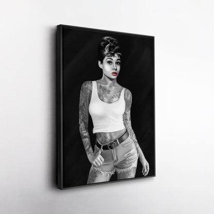 Audrey Hepburn Tattoo Canvas Print | Iconic Hollywood Wall Art