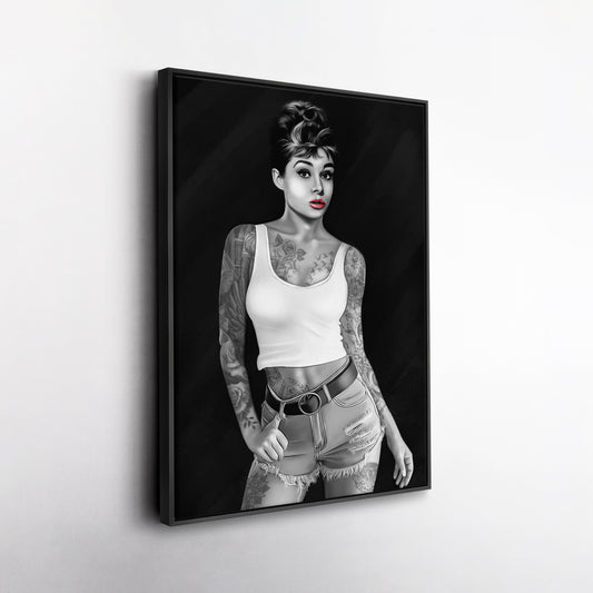 Audrey Hepburn Tattoo Canvas Print | Iconic Hollywood Wall Art