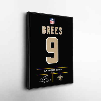 Drew Brees Saints Jersey Canvas Print | Wall Art Decor