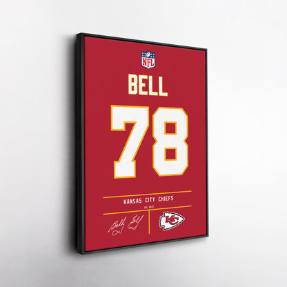 Bobby Bell Kansas City Chiefs Jersey Canvas Wall Art