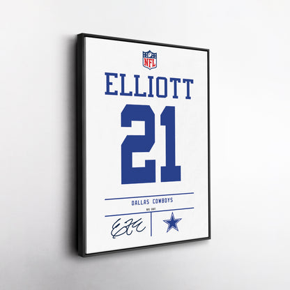 Ezekiel Elliott Cowboys Jersey Canvas Print | Wall Art Decor