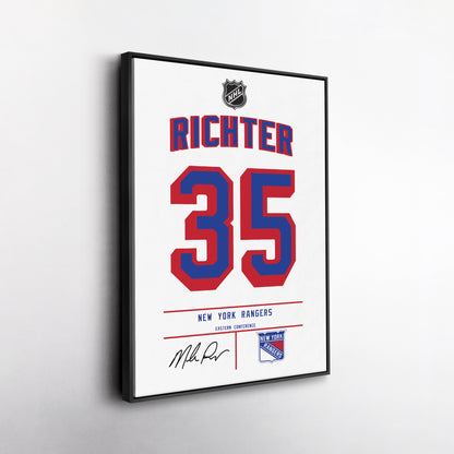 Mike Richter New York Rangers White Jersey Canvas Wall Art