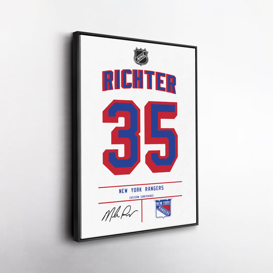 Mike Richter New York Rangers White Jersey Canvas Wall Art