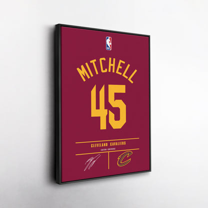 Donovan Mitchell Cavaliers Jersey Canvas Print | Wall Art Decor