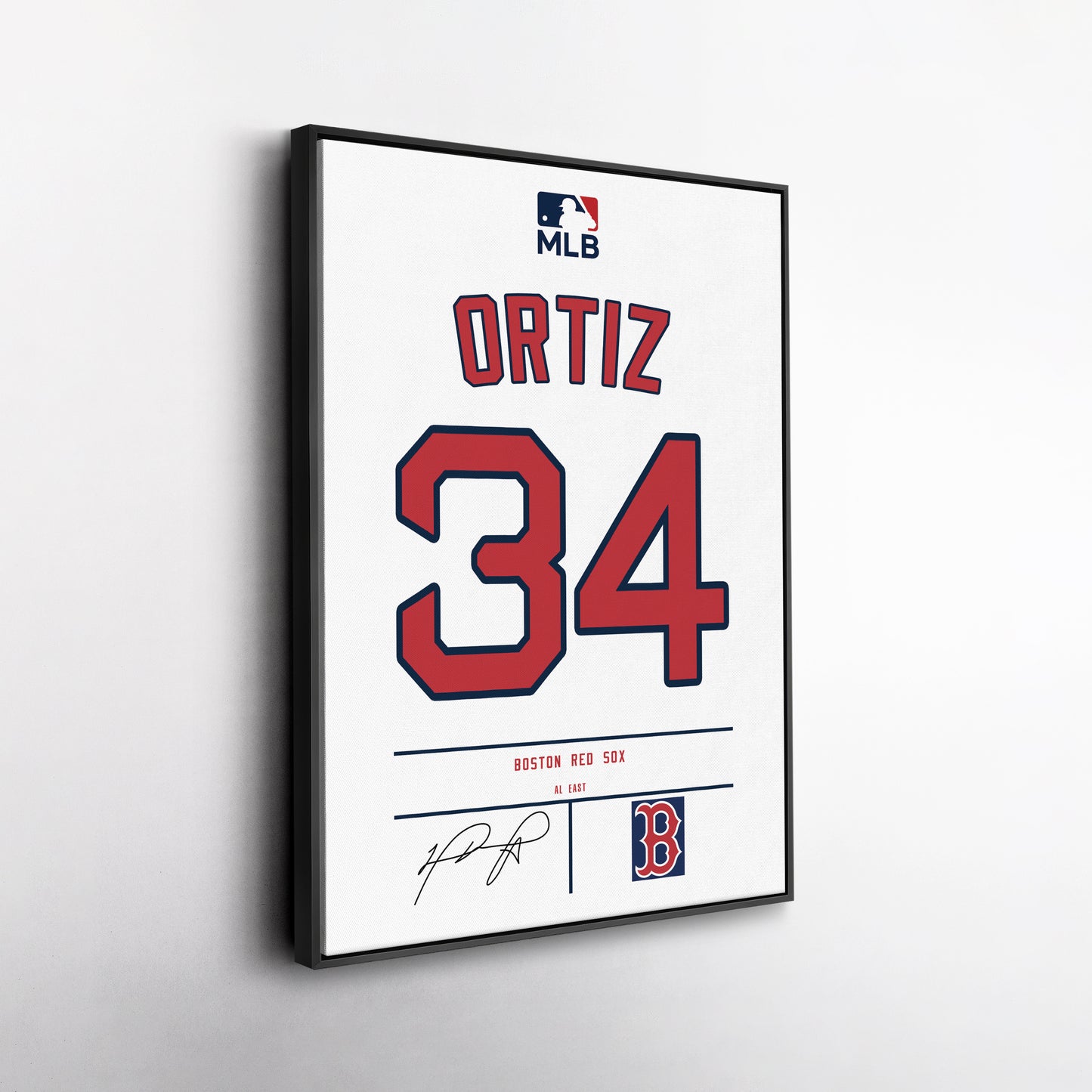David Ortiz Red Sox Jersey Canvas Print | Wall Art Decor