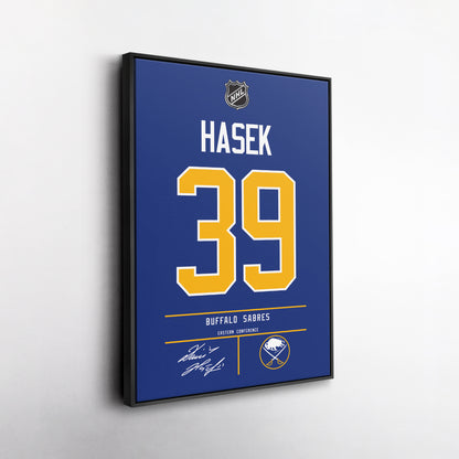 Dominik Hasek Buffalo Sabres Jersey Canvas Wall Art