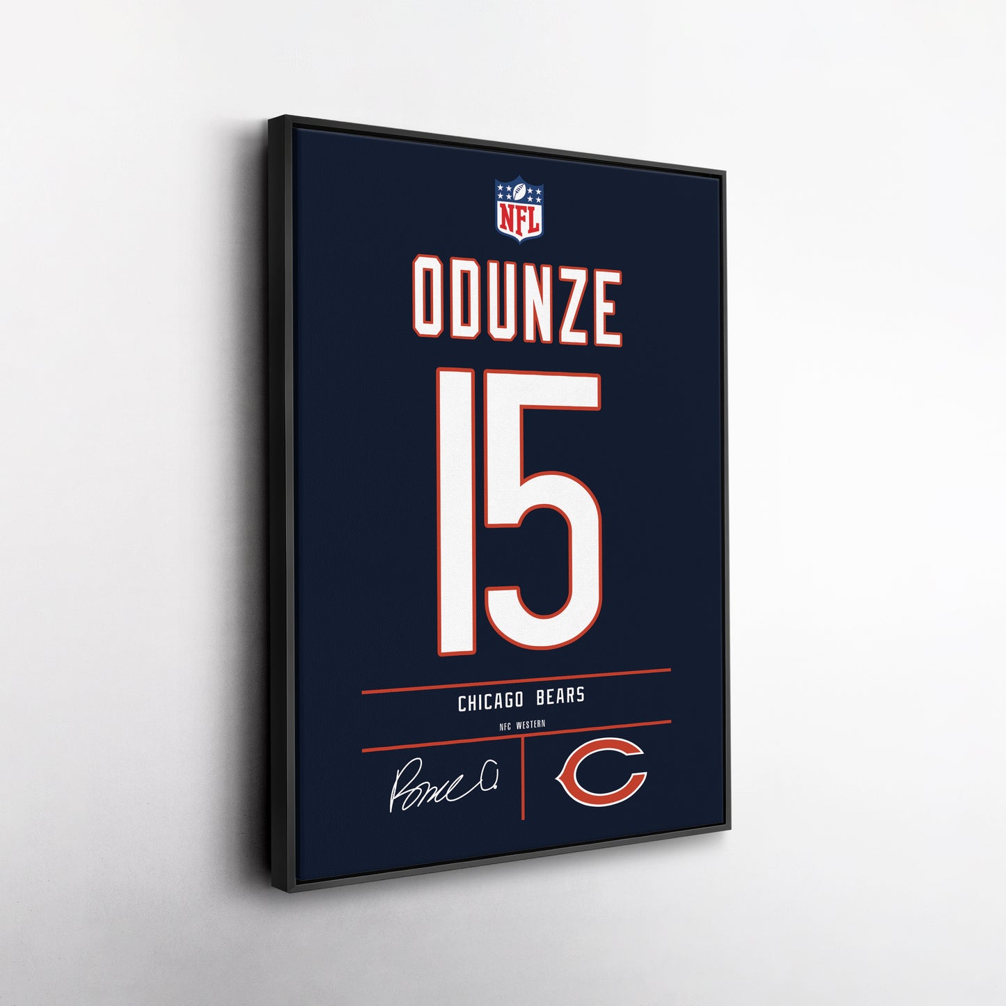 Rome Odunze Bears Jersey Canvas Print | Wall Art Decor