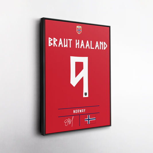 Erling Haaland Norway Jersey Canvas Wall Art