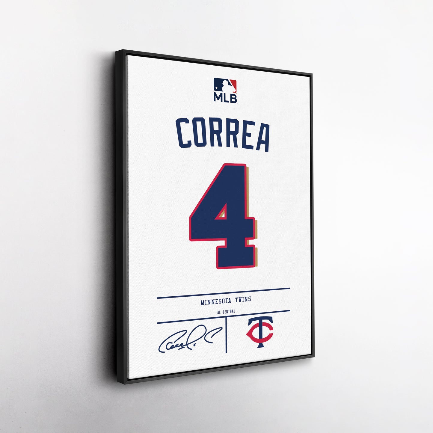Carlos Correa Twins Jersey Canvas Print | Wall Art Decor