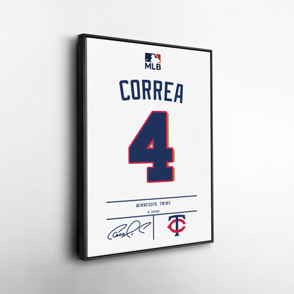 Carlos Correa Twins Jersey Canvas Print | Wall Art Decor