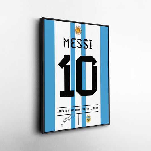 Lionel Messi Argentina Jersey Canvas Print | Soccer Wall Art Decor
