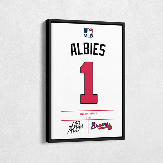 Ozzie Albies Braves Jersey Canvas Print | Wall Art Decor