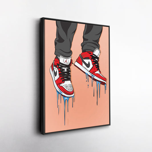 Air Jordan 1 Mid Classic Poster Painting Canvas Print  Sneakerhead Wall Art