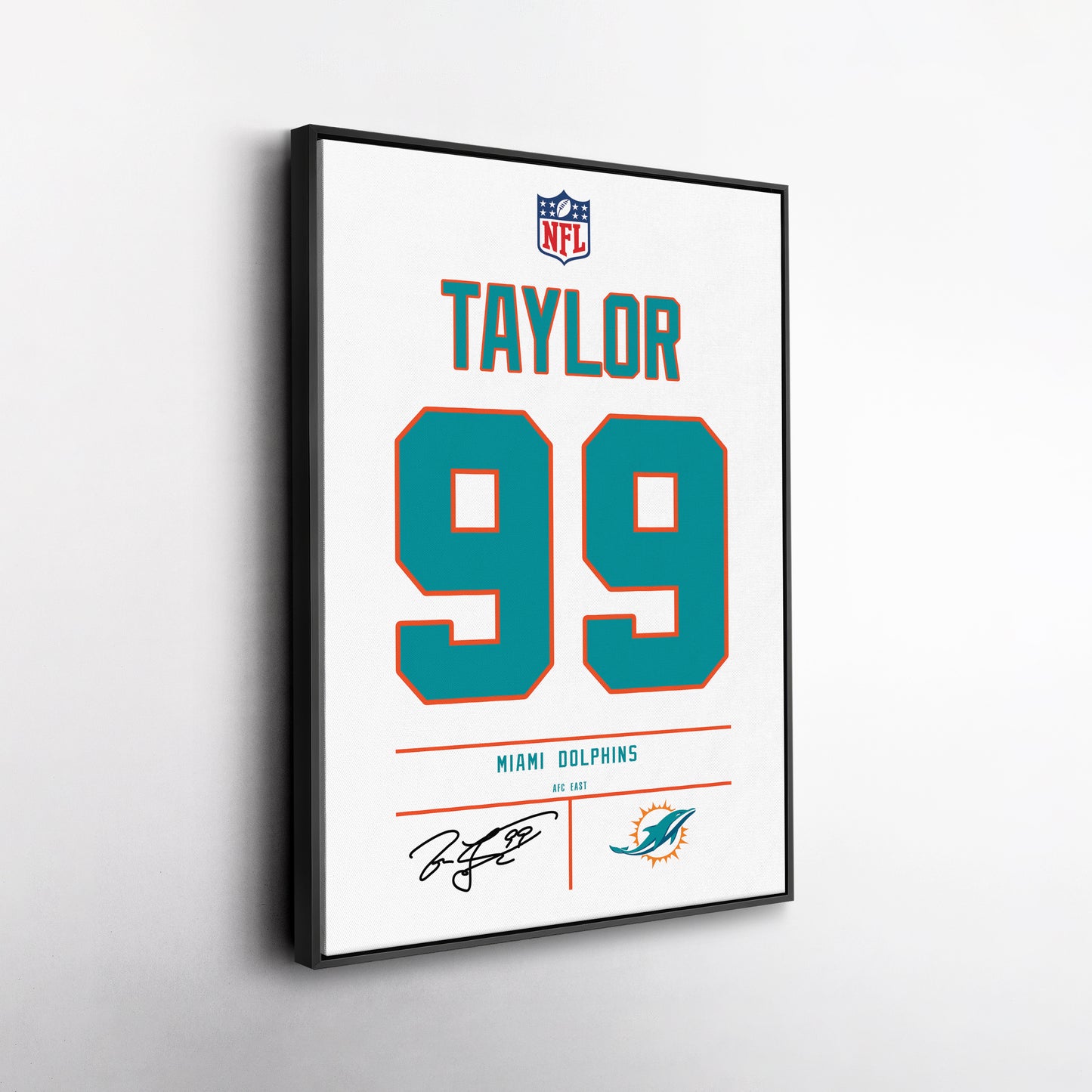 Jason Taylor Dolphins Jersey Canvas Print | Wall Art Decor