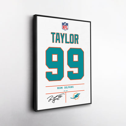 Jason Taylor Dolphins Jersey Canvas Print | Wall Art Decor