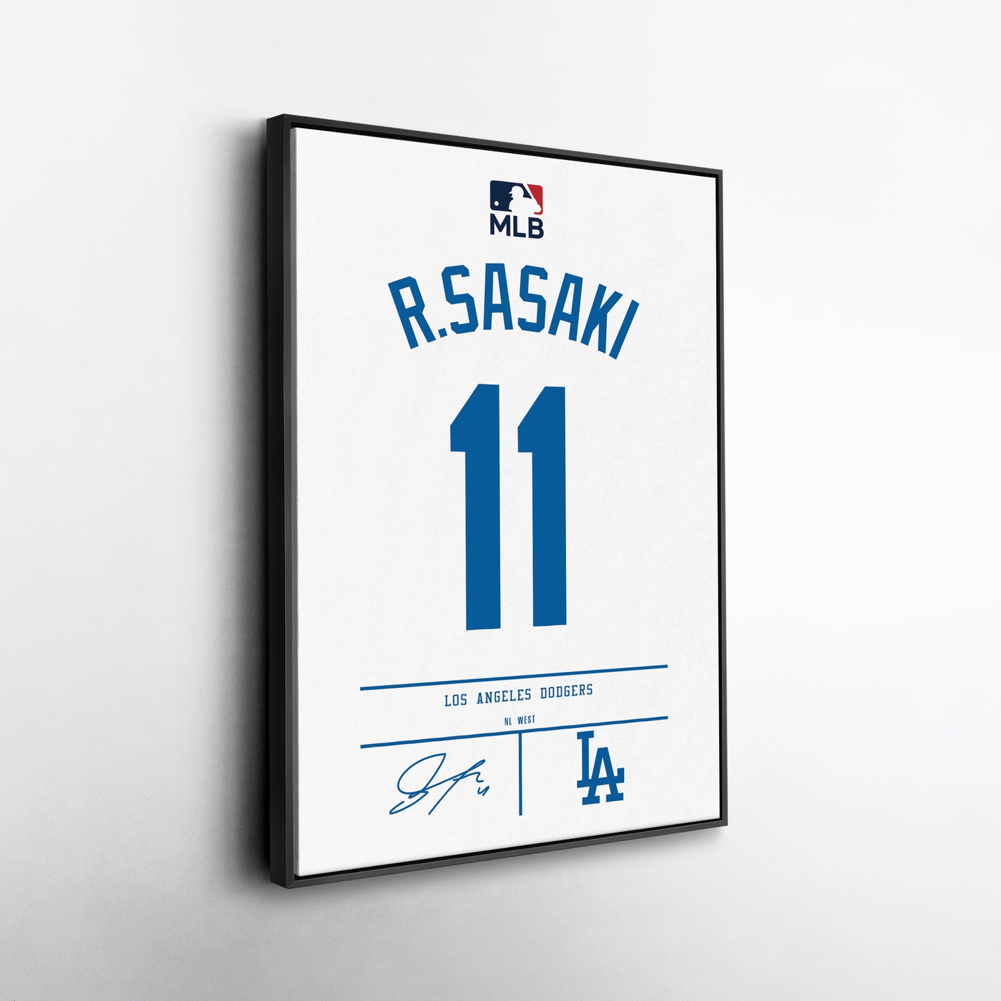 Roki Sasaki Dodgers Jersey Canvas Print | Wall Art Decor
