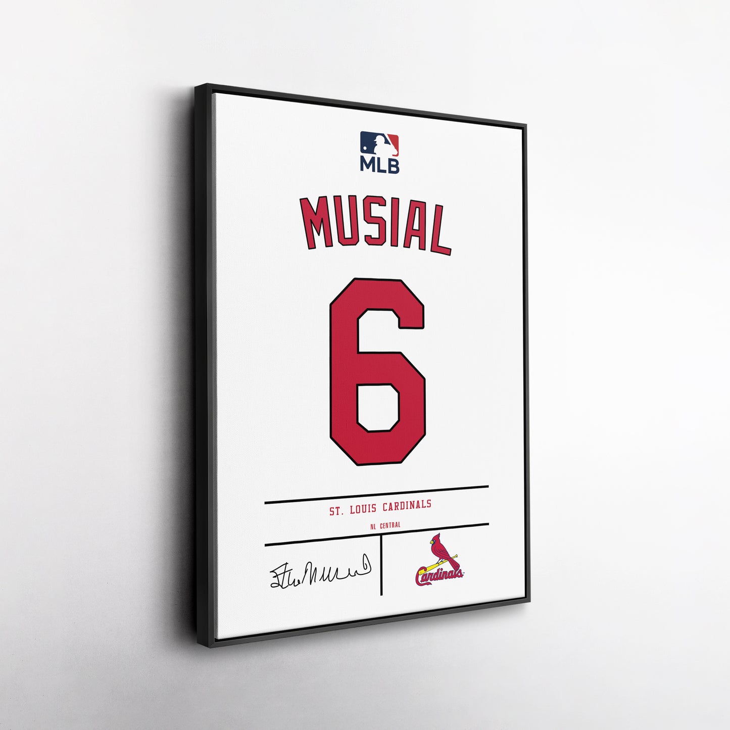 Stan Musial St. Louis Cardinals Jersey Canvas Wall Art